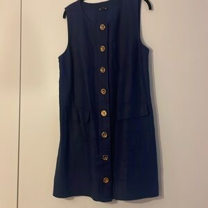 Blue Linen J Crew Dress (Medium)